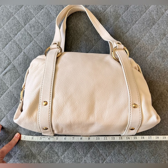 Michael Kors Large Fulton Cream Neutral Classic Pebbled Leather Satchel Orig$398 - Picture 8 of 15